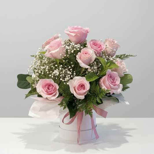 Prettiest Pink Roses Hat Box