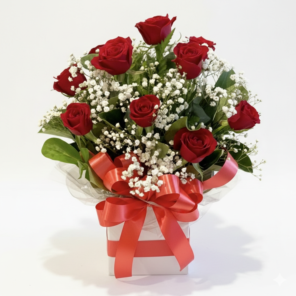 The Crimson Classic | 10 Premium Red Roses